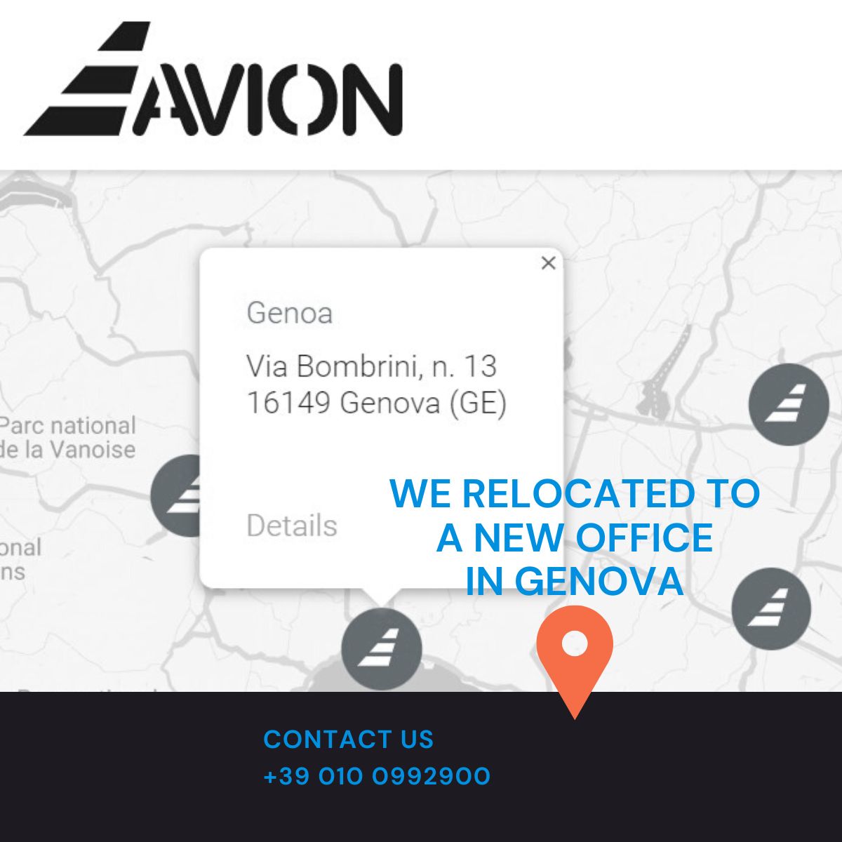 Avion Genoa office relocation