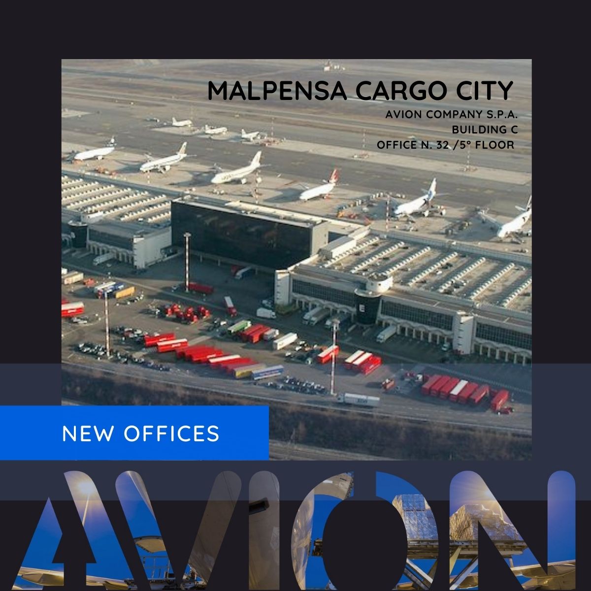 Opening new Avion offices at Malpensa Cargo City